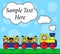 Cartoon locomotive and children traveling