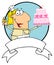 Cartoon logo mascot-cake baker woman