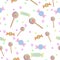 Cartoon lollipops seamless pattern.