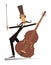 Cartoon long mustache cellist isolated illustration