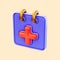 cartoon look calendar plus icon 3d render concept for medical treatment schedule