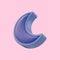 Cartoon look moon icon 3d render concept for night on sky and Ramadan Karim
