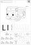 Cartoon lorry and lion. Alphabet tracing worksheet: writing A-Z