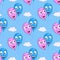 Cartoon Love Balloons Seamless Pattern