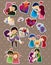 Cartoon love stickers