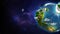 Cartoon Lowpoly Earth Planet Space Right Animated Background 3D Animation 4K