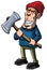 Cartoon lumberjack holding an axe