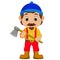 Cartoon lumberjack holding an axe