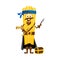 Cartoon lunguine italian pasta pirate character