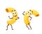 Cartoon maccheroni pasta characters dancing