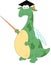 Cartoon magister dragon with a pointer