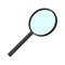 Cartoon Magnifier icon. Schools Supplies. Isolated Vector illustration