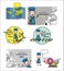 Cartoon Mailman Character Concepts - Collection of Concepts Vector illustrations