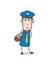 Cartoon Mailman Funny Pose and Expression Vector