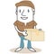 Cartoon mailman holding parcel