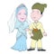 Cartoon of Malay couple in wedding-Vector Illustration