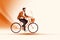 Cartoon male cyclists