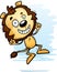 Cartoon Male Lion Jumping