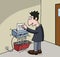 Cartoon about male office worker