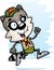 Cartoon Male Raccoon Scout Running