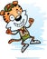 Cartoon Male Tiger Scout Jumping