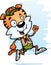 Cartoon Male Tiger Scout Running