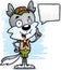 Cartoon Male Wolf Scout Talking