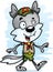 Cartoon Male Wolf Scout Walking