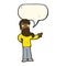 cartoon man with beard pointing with speech bubble