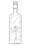 Cartoon of Man in Bottle, Concept of Alcoholism