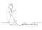 Cartoon of Man or Businessman Stepping on Stones to Get Over Water Obstacle