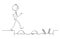 Cartoon of Man or Businessman Walking on Stones to Get Over Water Obstacle