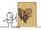 Cartoon Man Carving a Wood Heart