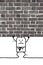 Cartoon man crushed and standing under a wall