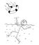 Cartoon of Man Drowning in Water, Someone Throw Him a Lifebuoy or Lifebelt