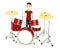 Cartoon man with drumset