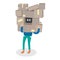 Cartoon man holding a lot of boxes vector shopping illustration isolated