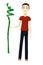 Cartoon man with lucky bamboo