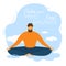 Cartoon Man Meditate Calm your Mind Keep Balance