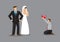 Cartoon Man Proposed to Someone Else`s Bride Cartoon Vector Illu