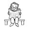 Cartoon Man read newspaper-Vector drawn