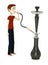 Cartoon man with shisha