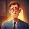 Cartoon Man In Speedpainting Style: A Tribute To Animated Film Pioneer