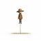 Cartoon Man On Stick: A Photorealistic Cowboy With Childlike Simplicity