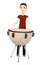 Cartoon man with timpani