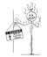 Cartoon of Man Touching Uninsulated Conductor and Got Electric Power Shock