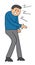 Cartoon man is very angry and shouting, vector illustration