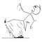 Cartoon of Man Walking and Slipping on the Dog Excrement or Poop or Shit or Stool