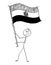 Cartoon of Man Waving the Flag of Arab Republic of Egypt