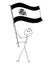 Cartoon of Man Waving the Flag of Kingdom of Spain